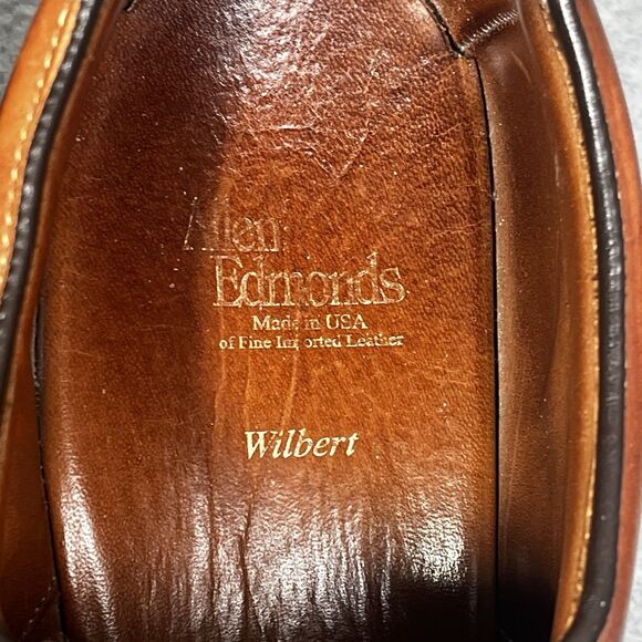Allen Edmonds Wilbert Mens 11.5 B Cognac Leather Split Toe Derby Dress Shoes - Picture 13 of 16